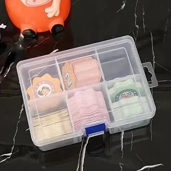 6 Compartment Transparent Plastic Box, Adjustable Plastic Storage Box, Multiple Compartments Jewelry Box 6 Compartment Transparent Plastic Box, Adjustable Plastic Storage Box, Multiple Compartments Jewelry Box